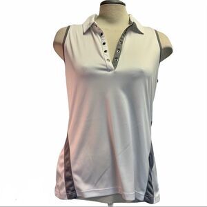 𝅺nwot PGA Tour White with gray trim golf tank top L